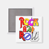 Rock and Roll Magnet (weiß) (Vorderseite/Rückseite)