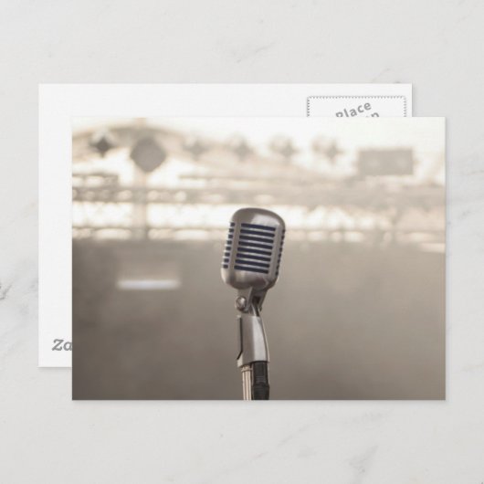 Rock And Roll Microphone Postkarte (Vorne/Hinten)