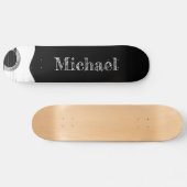 Rock and Roll Monogram Black and White Guitar Skateboard (Horizontal)