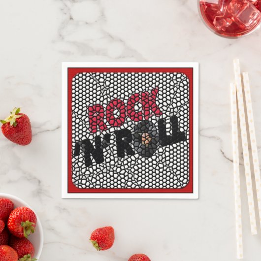 Rock and Roll Mosaic Retro Party Napkins Serviette (Beispiel)
