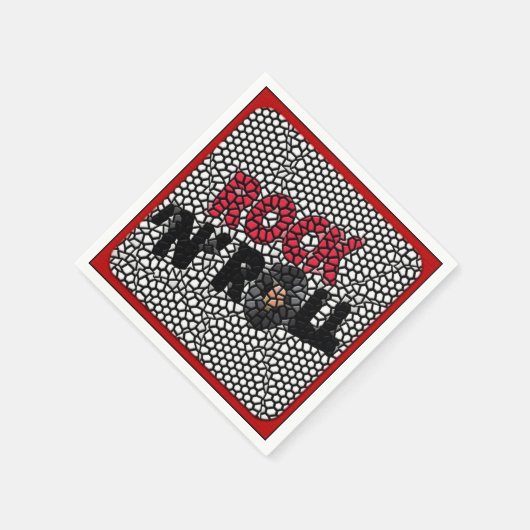 Rock and Roll Mosaic Retro Party Napkins Serviette (Ecke)