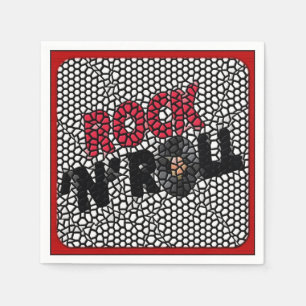 Rock and Roll Mosaic Retro Party Napkins Serviette