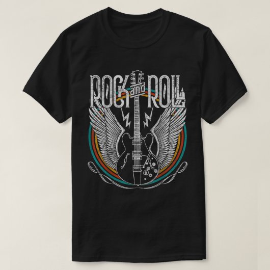 Rock and Roll Music Gitarre T-Shirt (Design vorne)