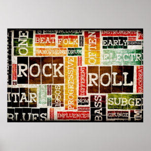 Rock and Roll Music Poster Kunst als Hintergrund