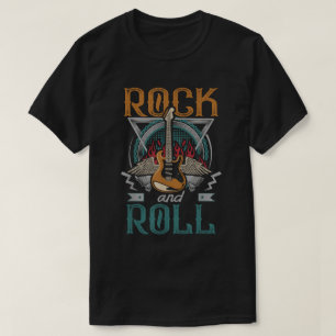 Rock and Roll Music Tee Gitarre & Flügel