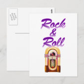 Rock and Roll Musikbox Postkarte (Vorne/Hinten)