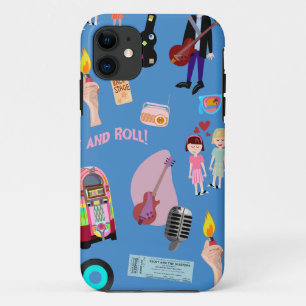 Rock and Roll Oldies Cartoon Fröhliches Spaßmuster Case-Mate iPhone Hülle
