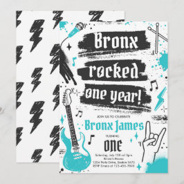 Rock and Roll Party Rocked One Year 1 Einladung