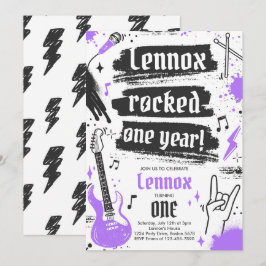 Rock and Roll Party Rocked One Year 1 Einladung