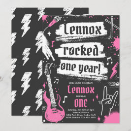 Rock and Roll Party Rocked One Year 1 Einladung