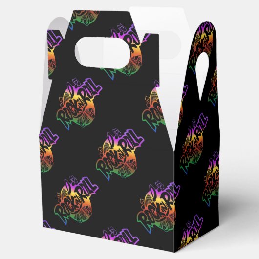 Rock and Roll Rainbow Music Pattern Fevor Box Geschenkschachtel (Geöffnet)