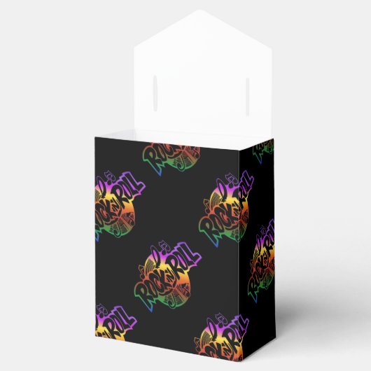 Rock and Roll Rainbow Music Pattern Fevor Box Geschenkschachtel (Geöffnet)