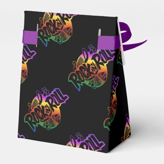 Rock and Roll Rainbow Music Pattern Fevor Box Geschenkschachtel (Rückseite)