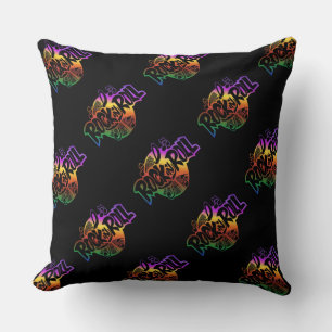Rock and Roll Rainbow Music Pattern Throw Kissen