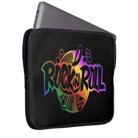 Rock and Roll Rainbow Music Theme Laptop Sleeve (Vorne Rechts)