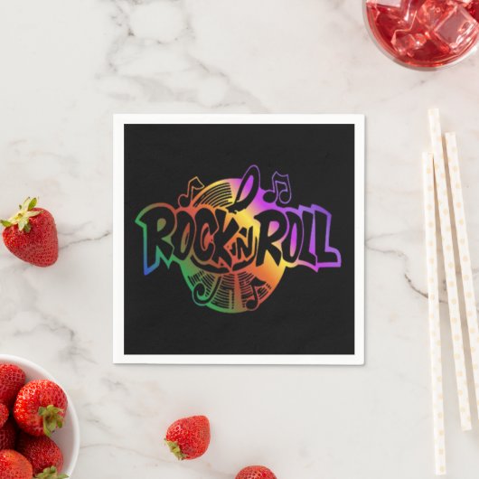 Rock and Roll Rainbow Music Theme Napkins Serviette (Beispiel)