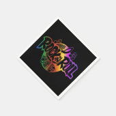 Rock and Roll Rainbow Music Theme Napkins Serviette (Ecke)
