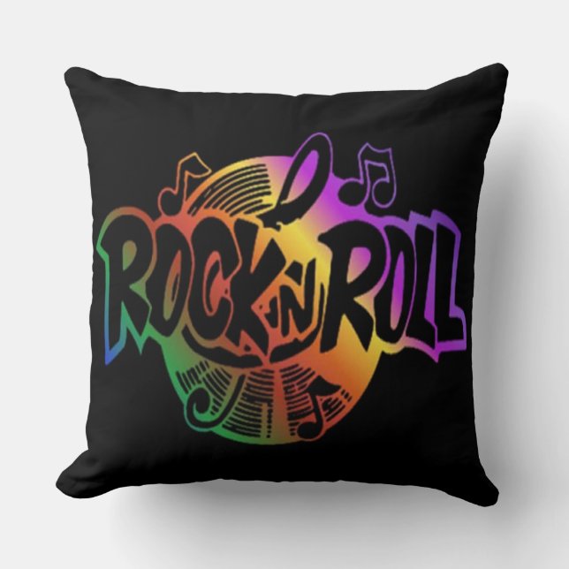 Rock and Roll Rainbow Music Theme Theme Kissen (Vorderseite)