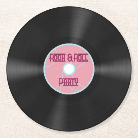 Rock and Roll Record Runder Pappuntersetzer (Vorderseite)