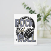 Rock And Roll Retro-Musik Postkarte (Stehend Vorderseite)