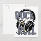 Rock And Roll Retro-Musik Postkarte (Vorne/Hinten)