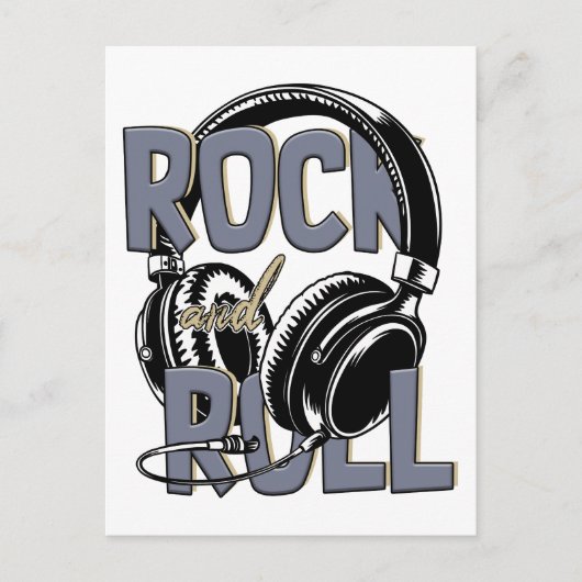 Rock And Roll Retro-Musik Postkarte (Vorderseite)