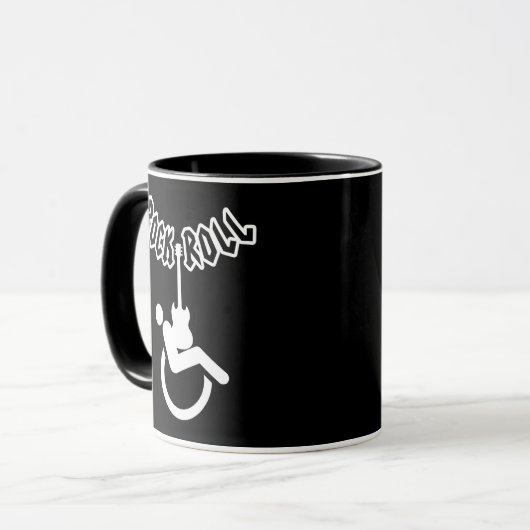 Rock and Roll Rollstuhlfahrer Sensibilisierung für Tasse (Vorderseite Links)
