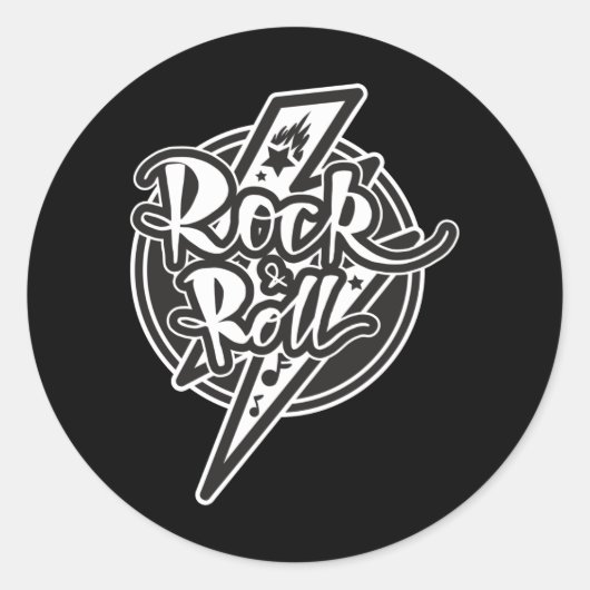 ROCK AND ROLL RUNDER AUFKLEBER (Vorderseite)