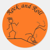 Rock and Roll Runder Aufkleber (Vorderseite)