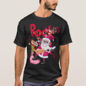 Rock and Roll Santa Claus | Christmas Black Unisex T-Shirt (Vorderseite)