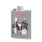 Rock and Roll Santa | Funny Biker Punk Weihnachten Flachmann (Links)