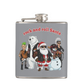 Rock and Roll Santa | Funny Biker Punk Weihnachten Flachmann (Vorderseite)