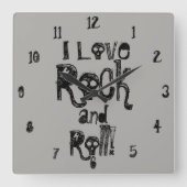 Rock and Roll Schädel Wanduhr (Vorderseite)