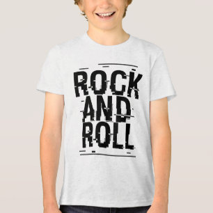 Rock and Roll-Schriftzug-Design Tri-Blend Shirt