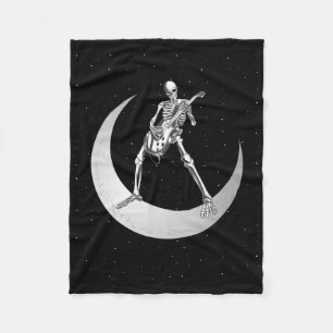 Rock and Roll Skeleton Gitarrenrock auf dem Mond s Fleecedecke