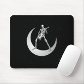 Rock and Roll Skeleton Gitarrenrock auf dem Mond s Mousepad (Mit Mouse)