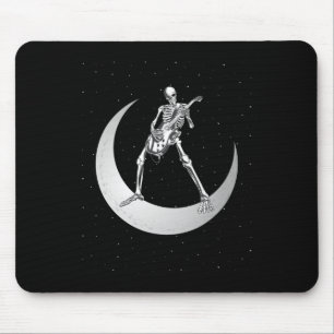 Rock and Roll Skeleton Gitarrenrock auf dem Mond s Mousepad