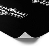 Rock and Roll Skeleton Handrock Rock on Funny Rock Poster (Ecke)