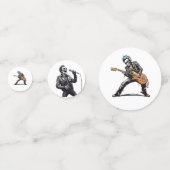 Rock and Roll Skeletts Geburtstagsparty Konfetti (Rückseiten)