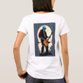 Rock and Roll Skull Sticker Classic T-Shirt (Rückseite)