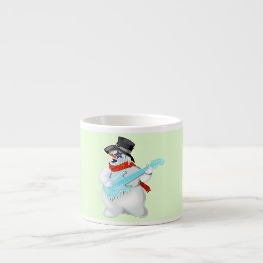 Rock and Roll Snowman Espresso Cup Espressotasse (Vorderseite)