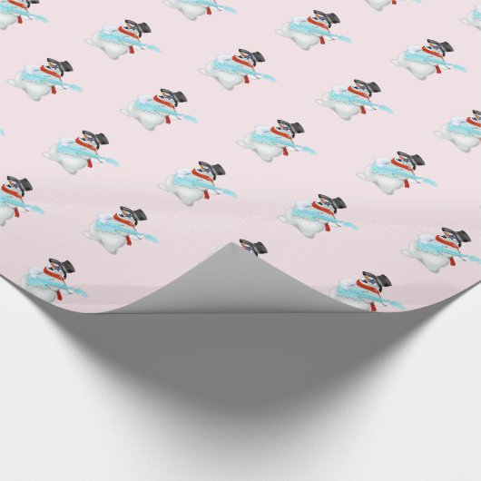 Rock and Roll Snowman Wrapping Paper Geschenkpapier (Ecke)