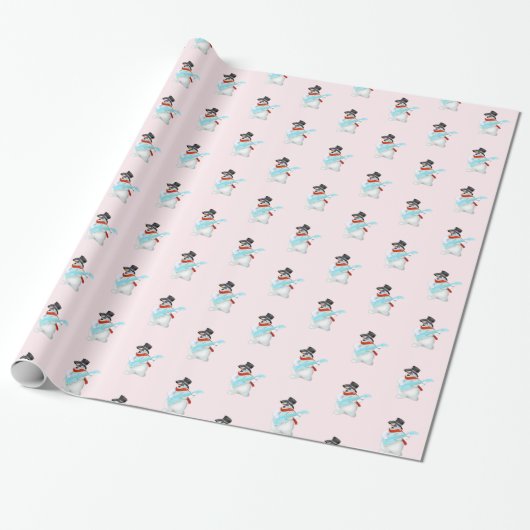 Rock and Roll Snowman Wrapping Paper Geschenkpapier (Ungerollt)