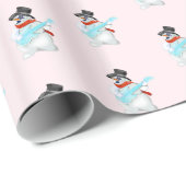 Rock and Roll Snowman Wrapping Paper Geschenkpapier (Rolleneckpunkt)