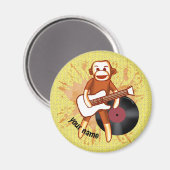Rock and Roll Sockenaffe Magnet (Vorderseite/Rückseite)