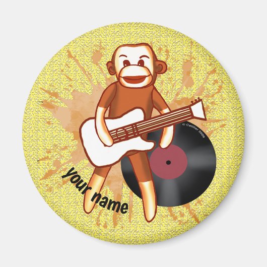 Rock and Roll Sockenaffe Magnet (Vorne)