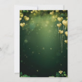 Rock and Roll St Patrick Party Klee und Gold Einladung (Rückseite)