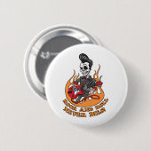 Rock-and-Roll stirbt nie Skeleton Gitarre Button (Vorne & Hinten)