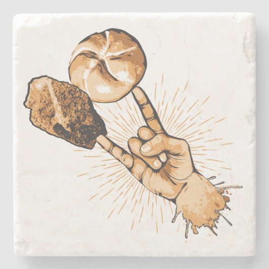 Rock and Roll Stone Coaster Steinuntersetzer (Vorderseite)