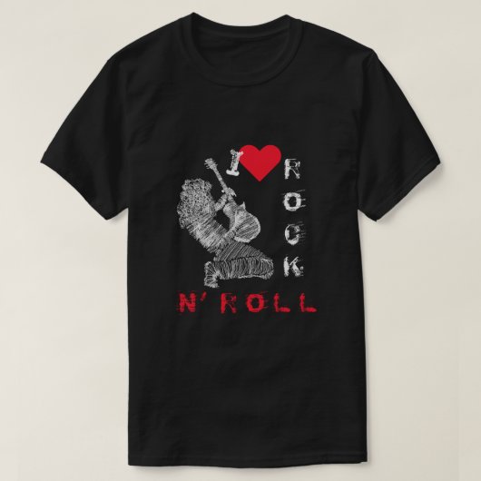Rock and Roll T - Shirt Rock Music Gitarrist (Design vorne)